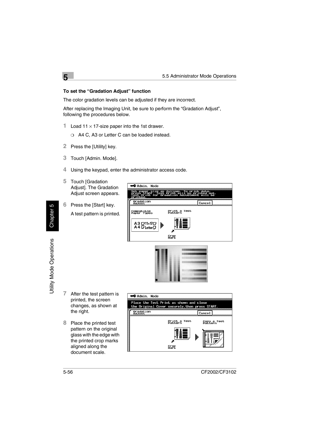 Minolta CF2002 manual Utility Mode Operations Chapter 