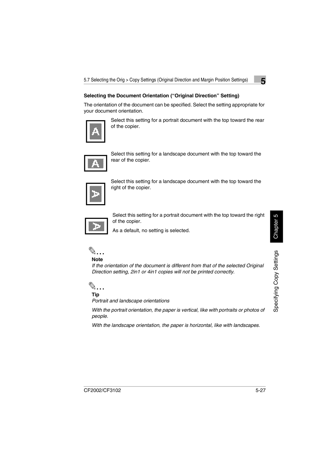 Minolta CF2002 user manual Tip 