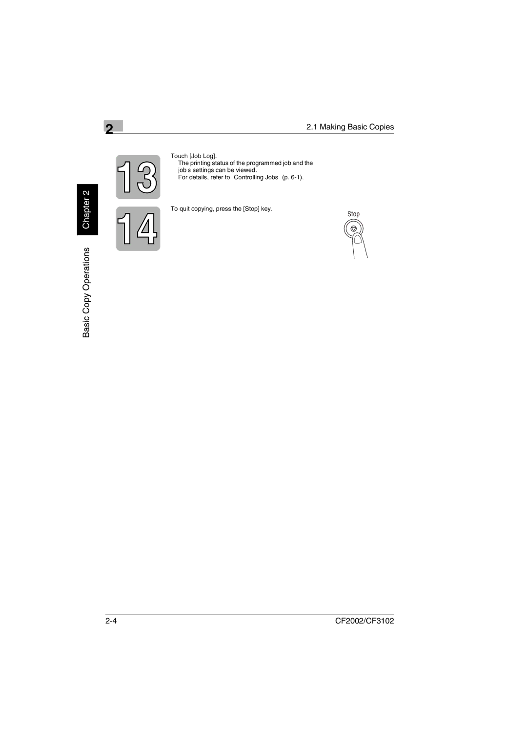 Minolta CF2002 user manual Basic Copy Operations Chapter 