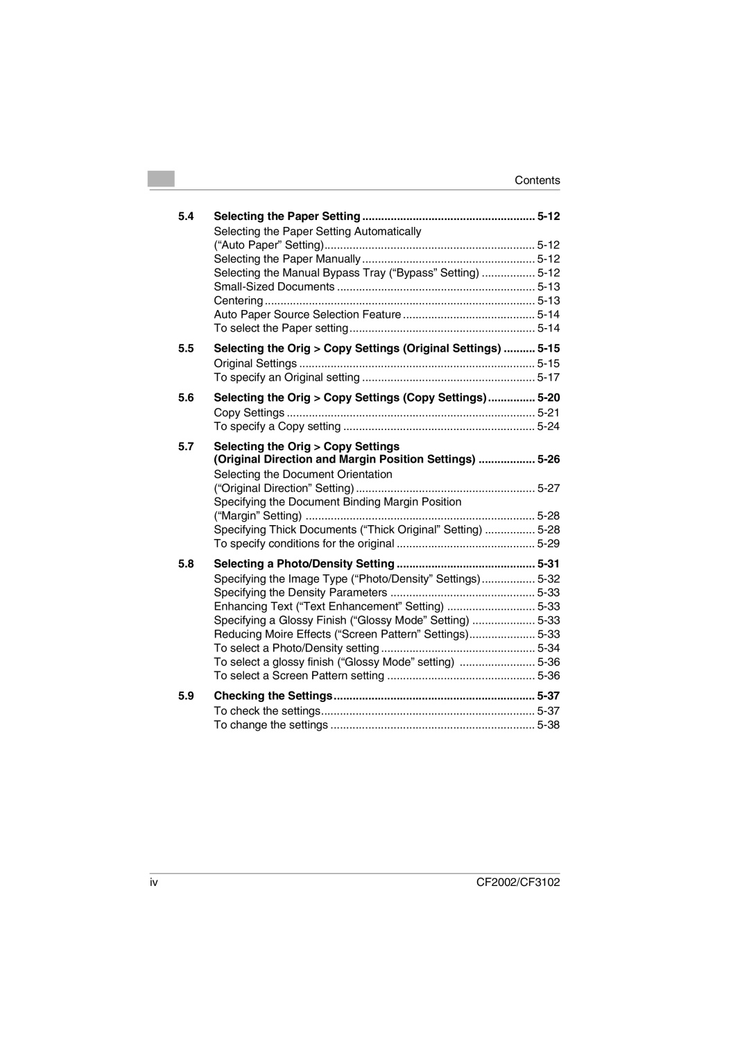 Minolta CF2002 user manual Centering, Copy Settings, Selecting a Photo/Density Setting, Checking the Settings 