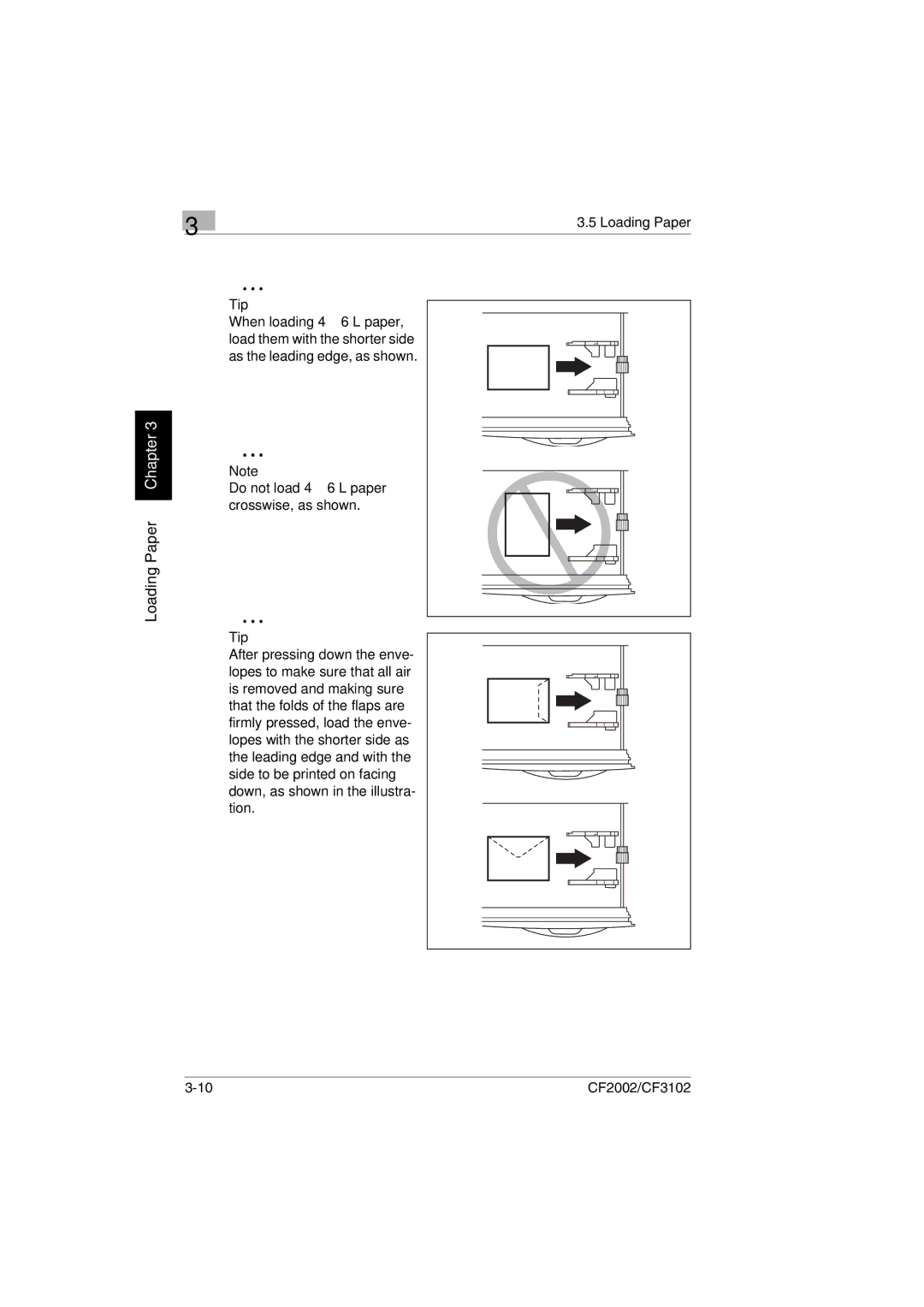 Minolta CF2002 user manual Loading Paper, Tip 