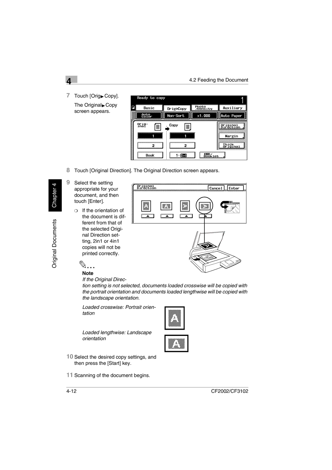 Minolta CF2002 user manual Original Documents Chapter 