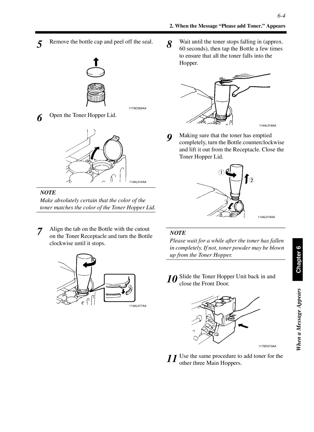 Minolta cf9001 manual Remove the bottle cap and peel off the seal, To ensure that all the toner falls into the Hopper 