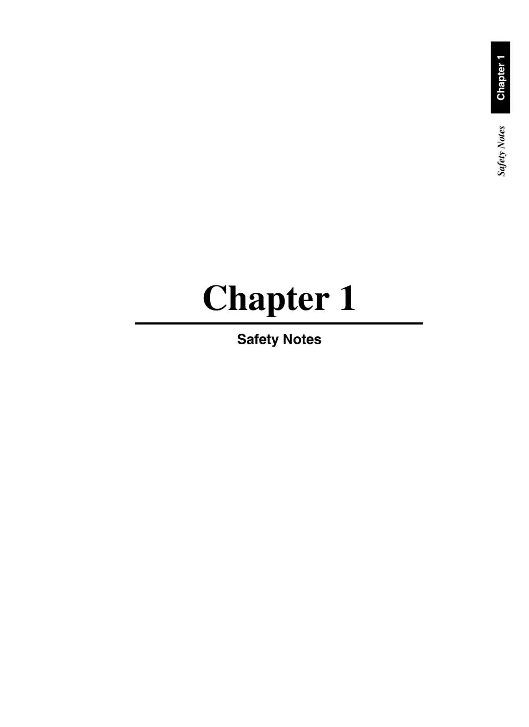 Minolta cf9001 manual Safety Notes Chapter 