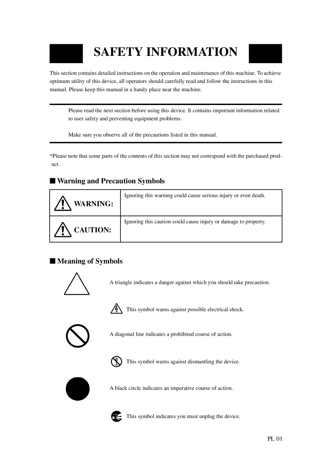 Minolta cf9001 manual Safety Information 