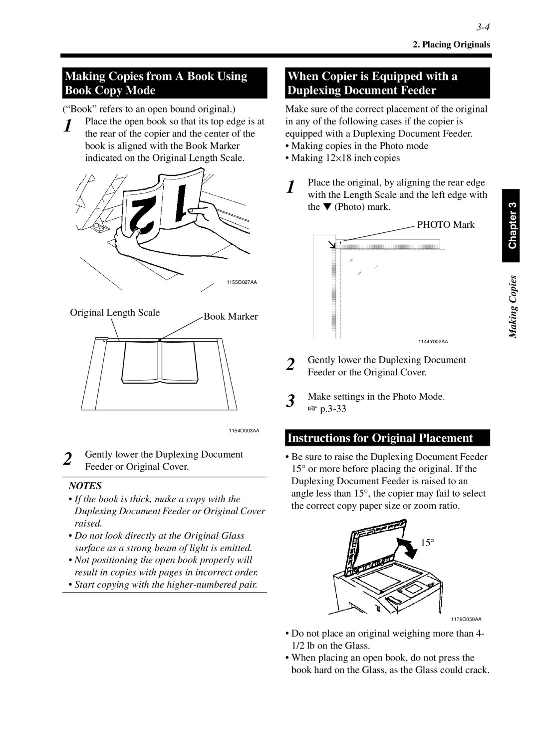 Minolta cf9001 Making Copies from a Book Using Book Copy Mode, When Copier is Equipped with a Duplexing Document Feeder 