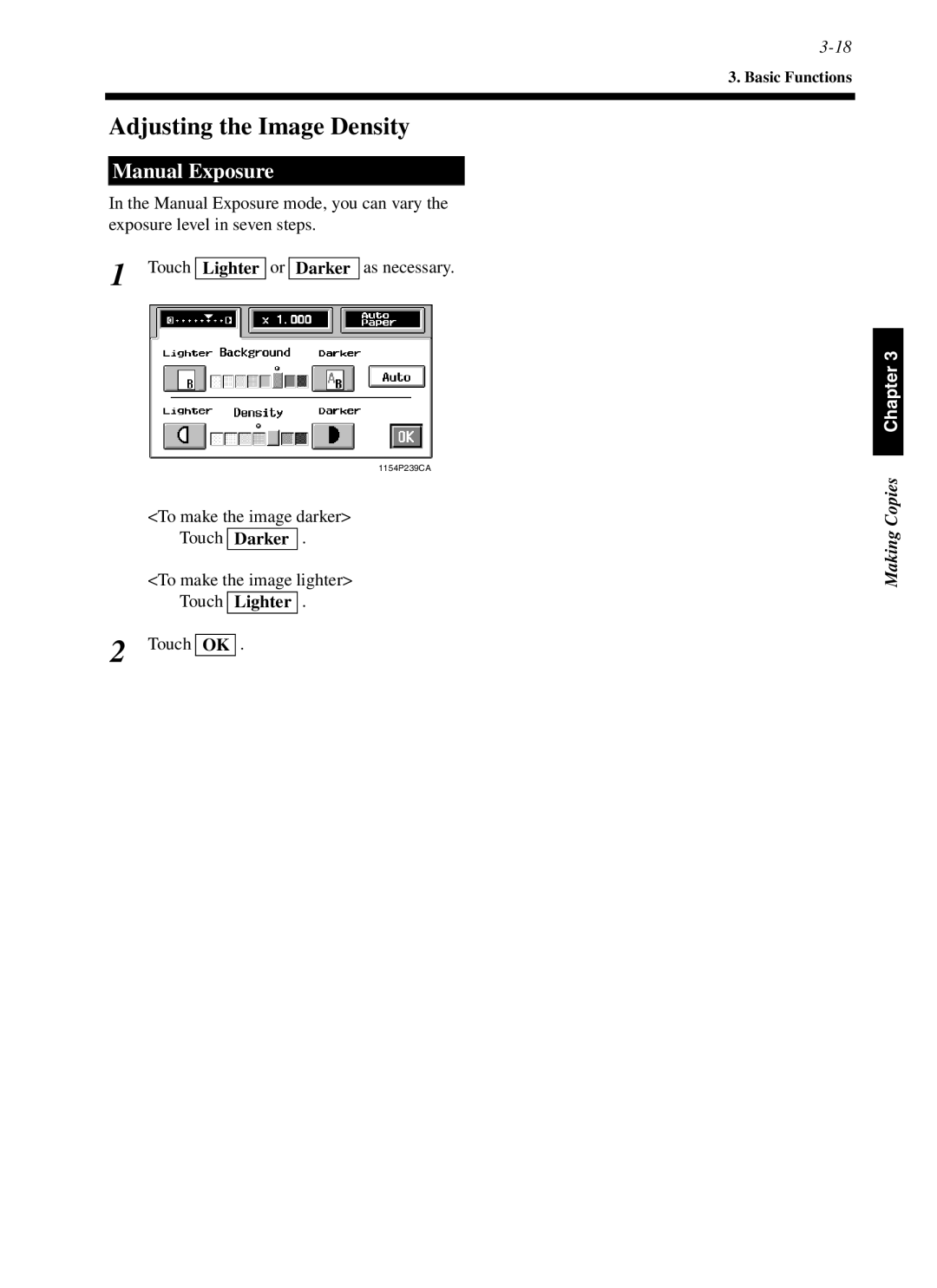 Minolta cf9001 manual Adjusting the Image Density 