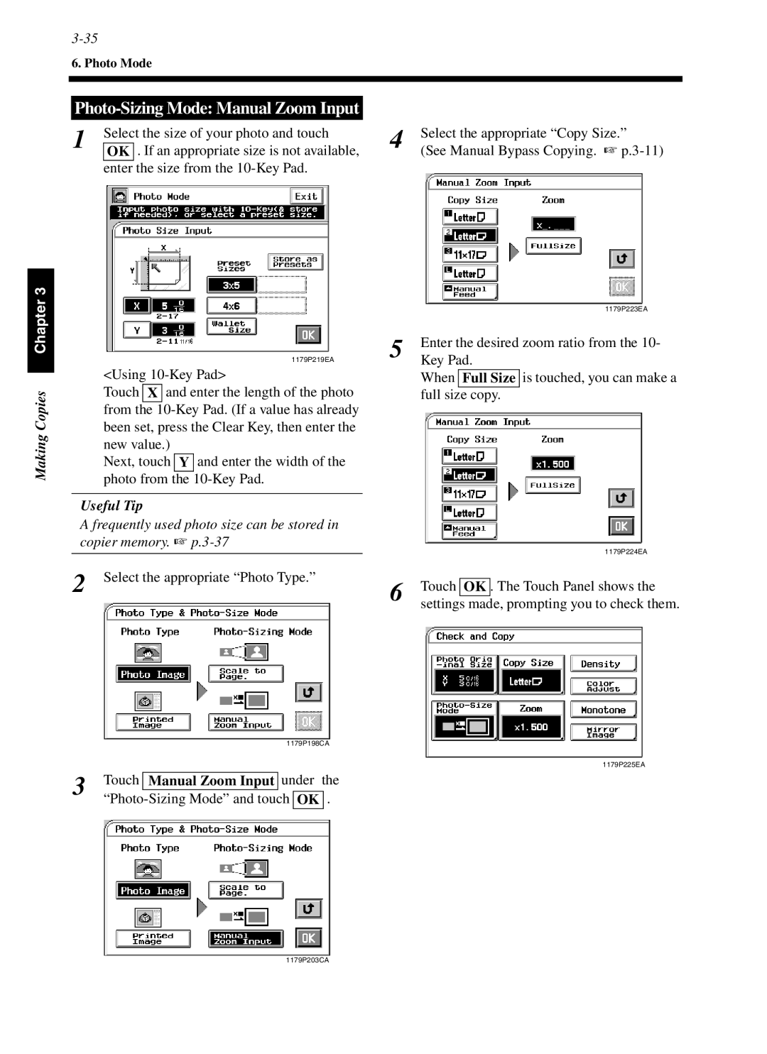 Minolta cf9001 manual Photo-Sizing Mode Manual Zoom Input 