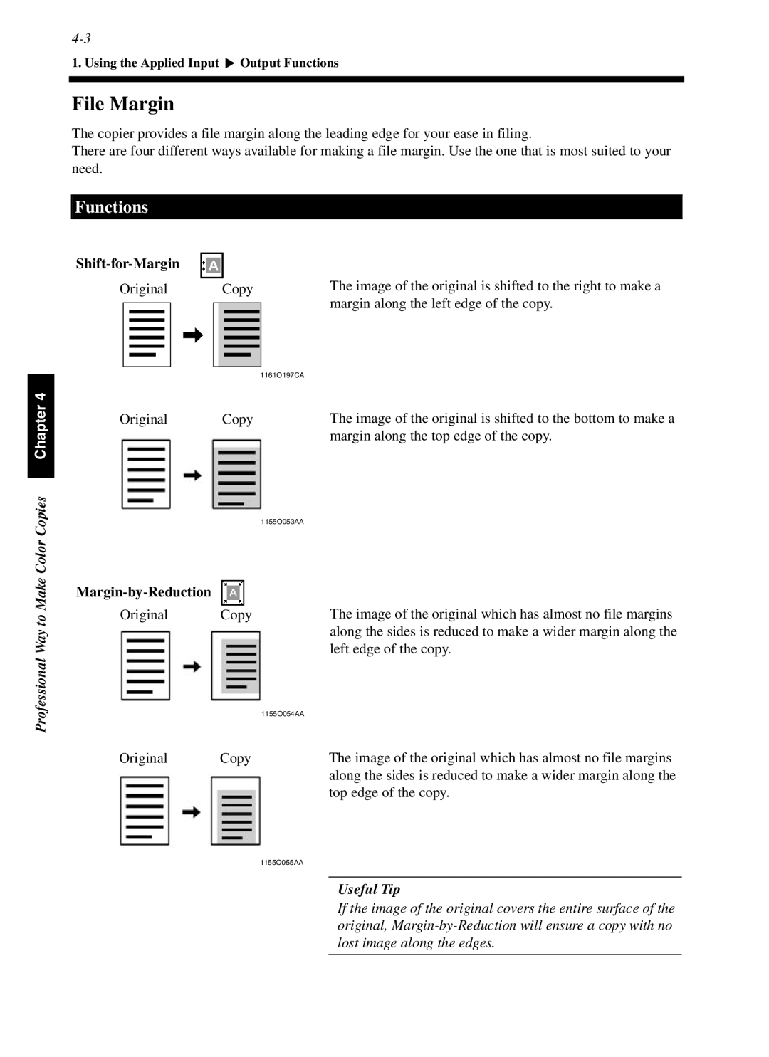 Minolta cf9001 manual File Margin, Functions, Shift-for-Margin 