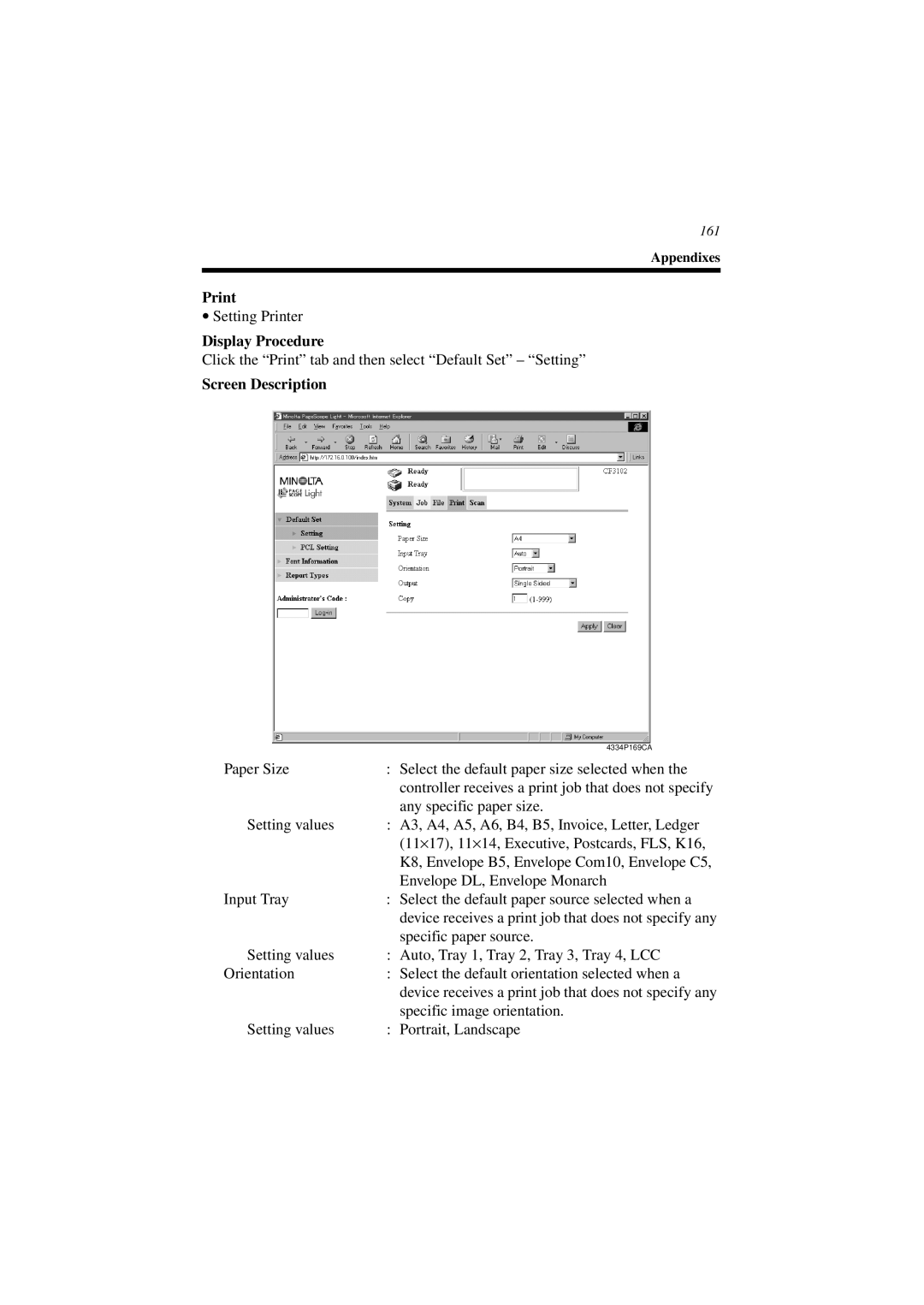 Minolta CN3101e user manual Print 