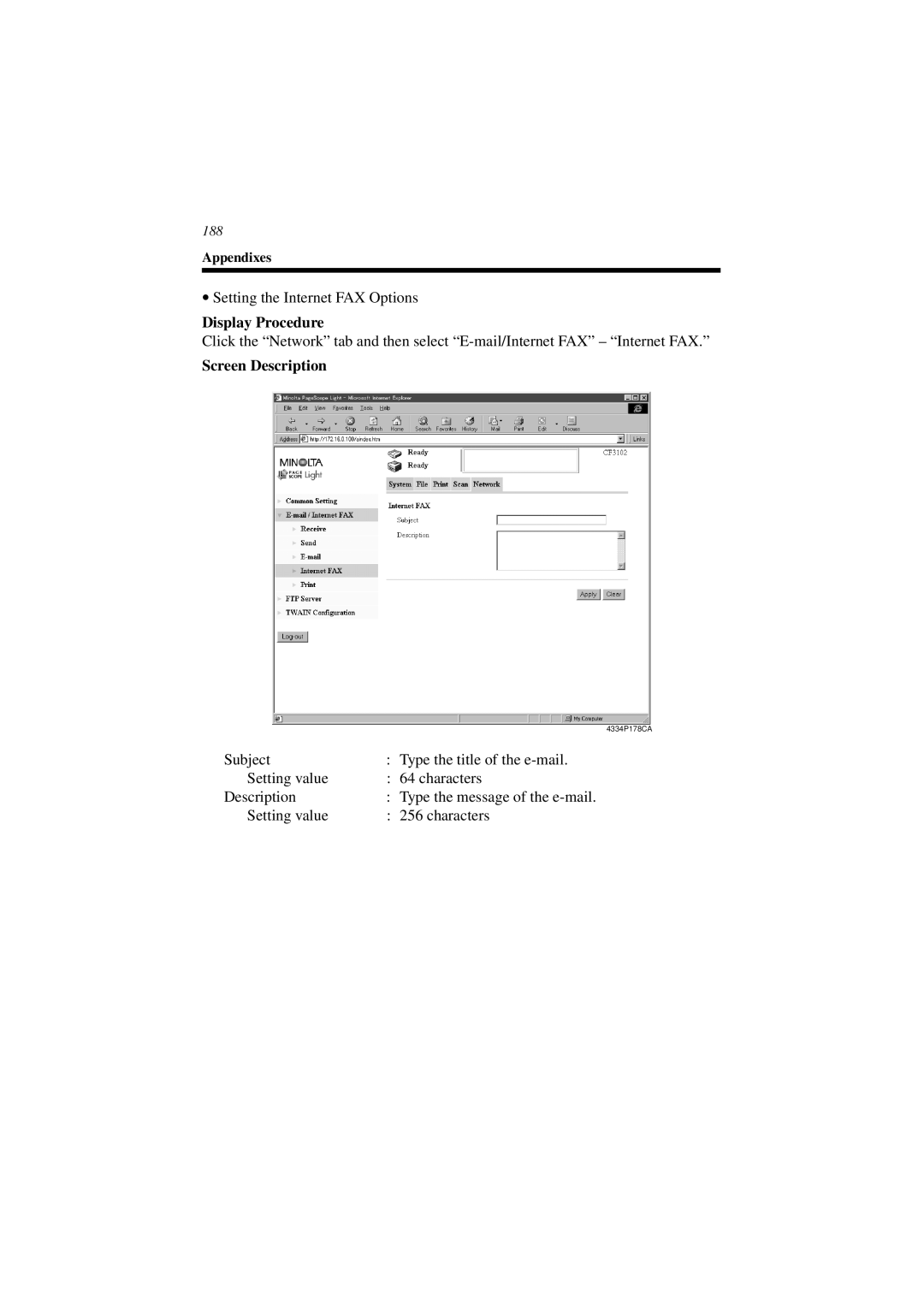 Minolta CN3101e user manual 188 