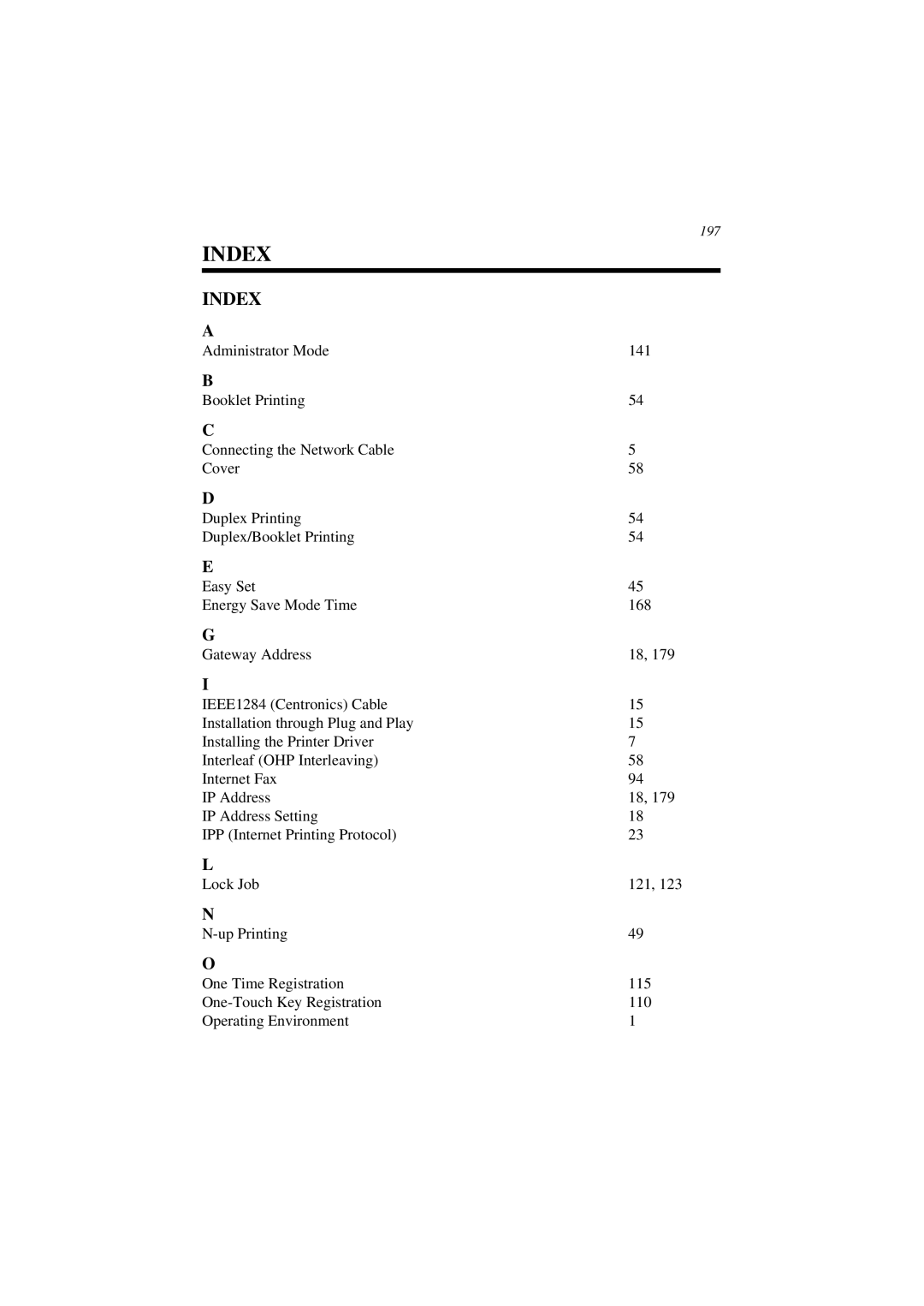 Minolta CN3101e user manual Index 