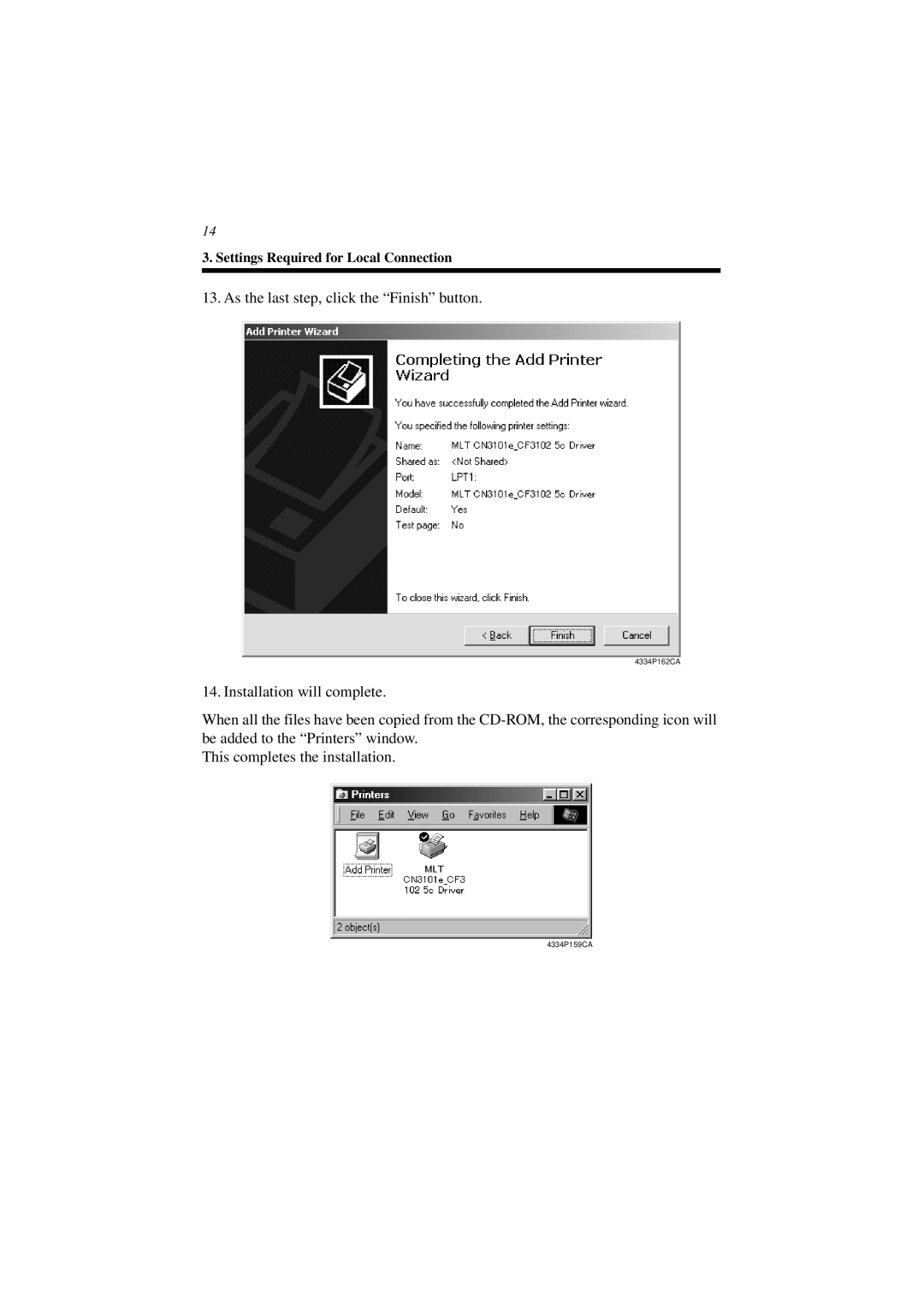 Minolta CN3101e user manual As the last step, click the Finish button 