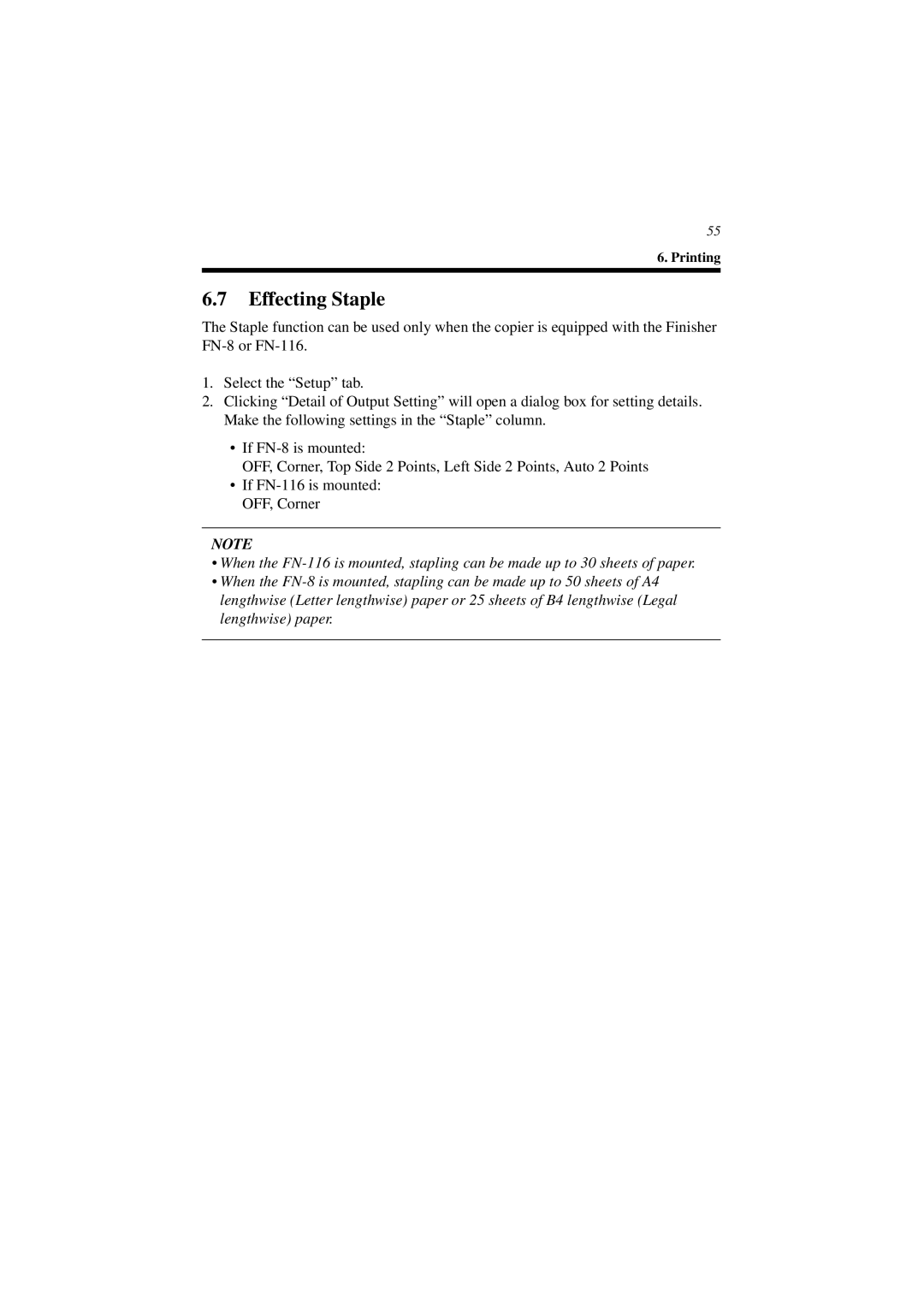 Minolta CN3101e user manual Effecting Staple 