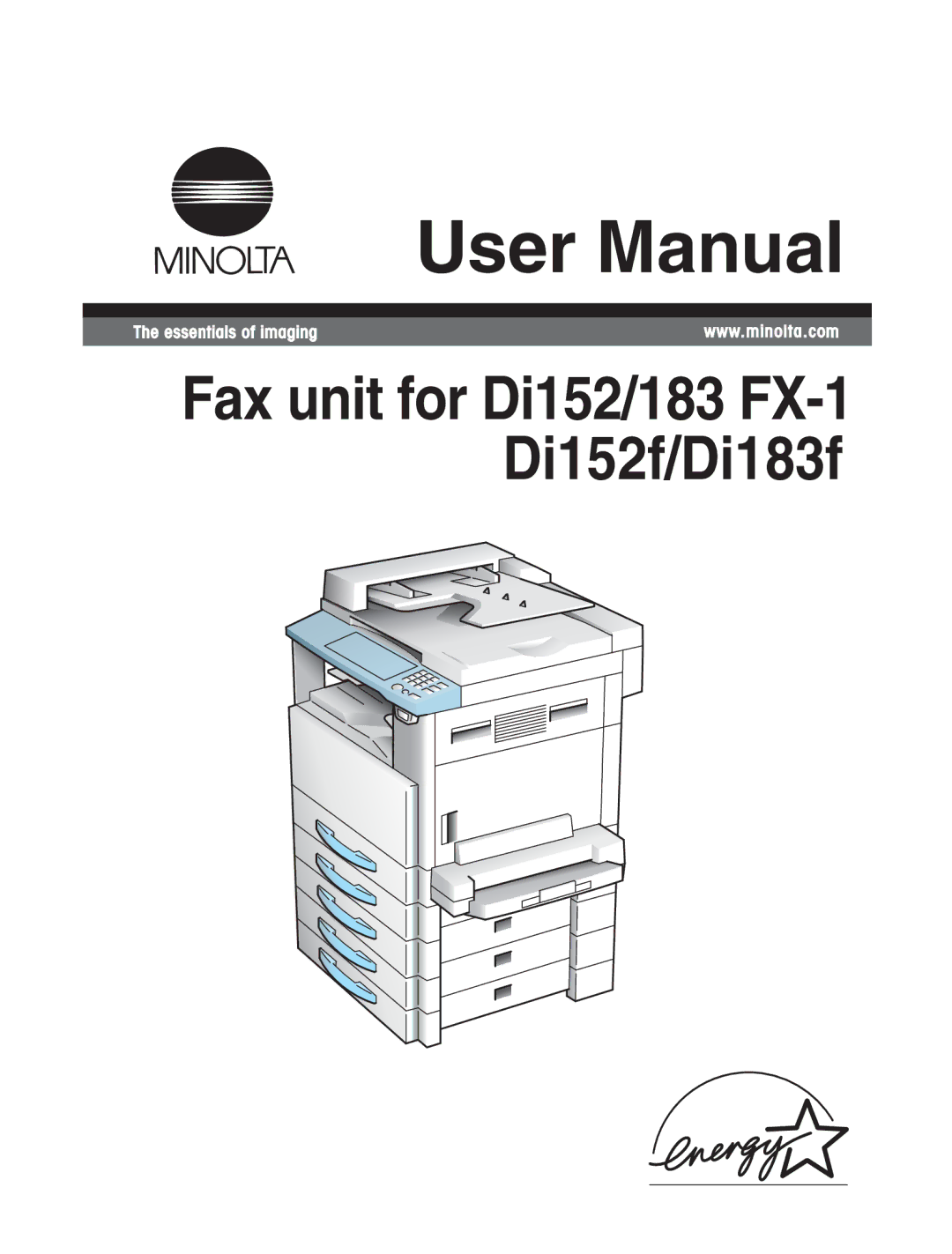 Minolta Di152 183 manual Fax unit for Di152/183 FX-1 Di152f/Di183f 