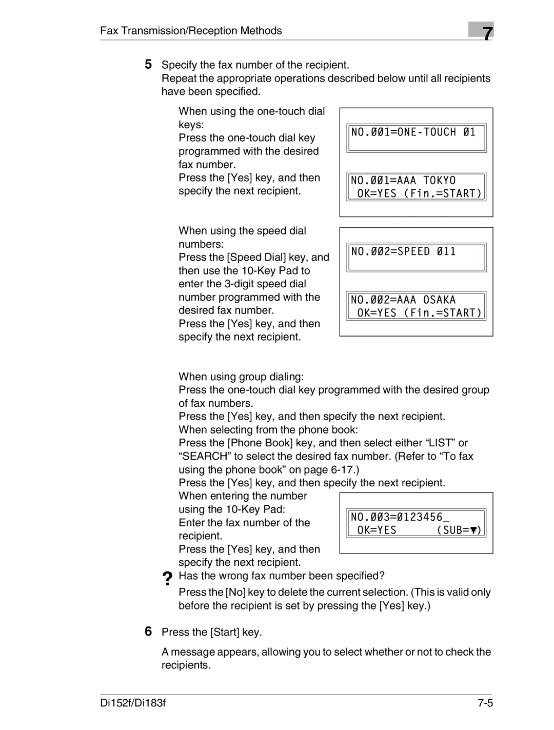 Minolta Di152 183 manual ? Has the wrong fax number been specified? 