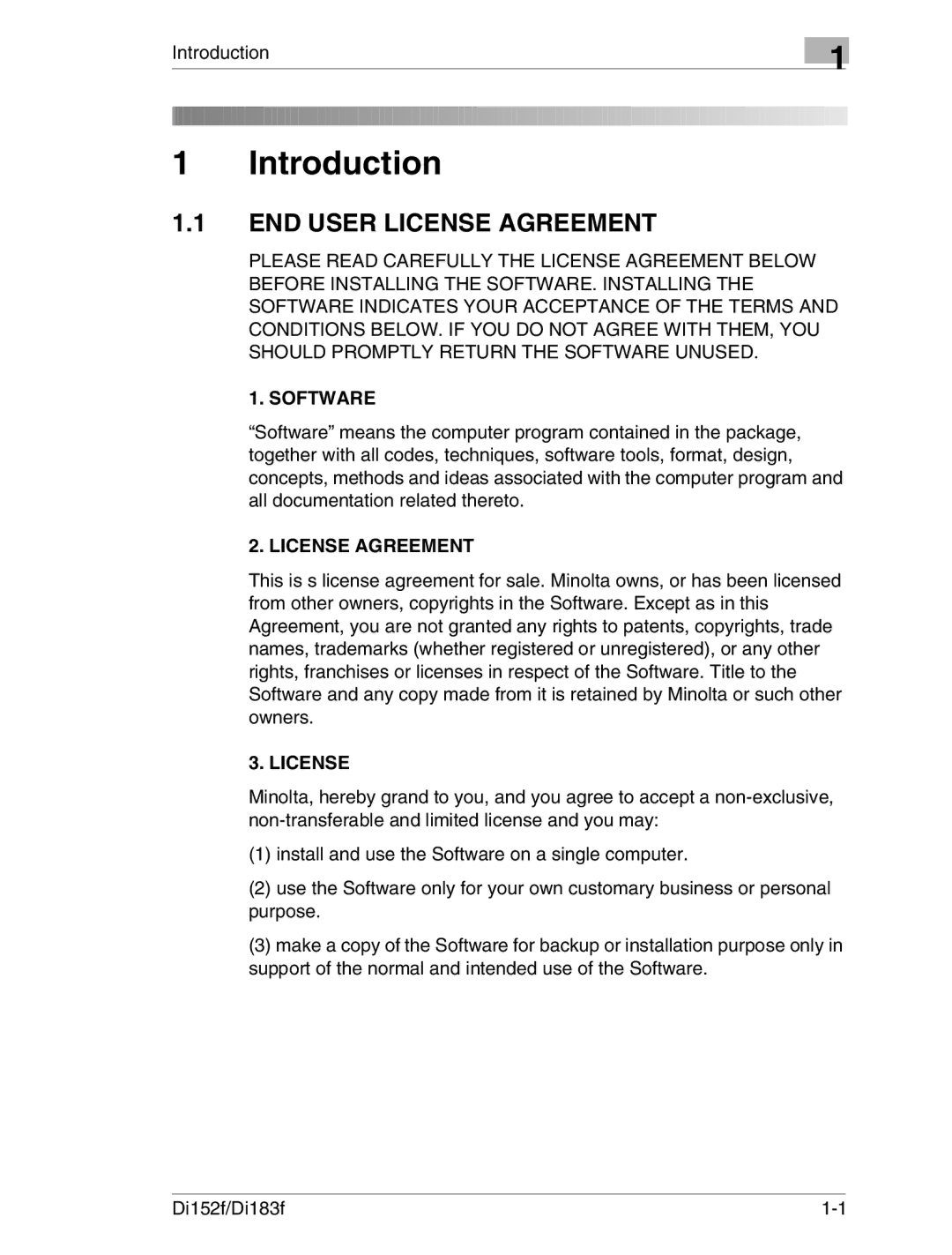 Minolta Di152 183 manual Introduction 