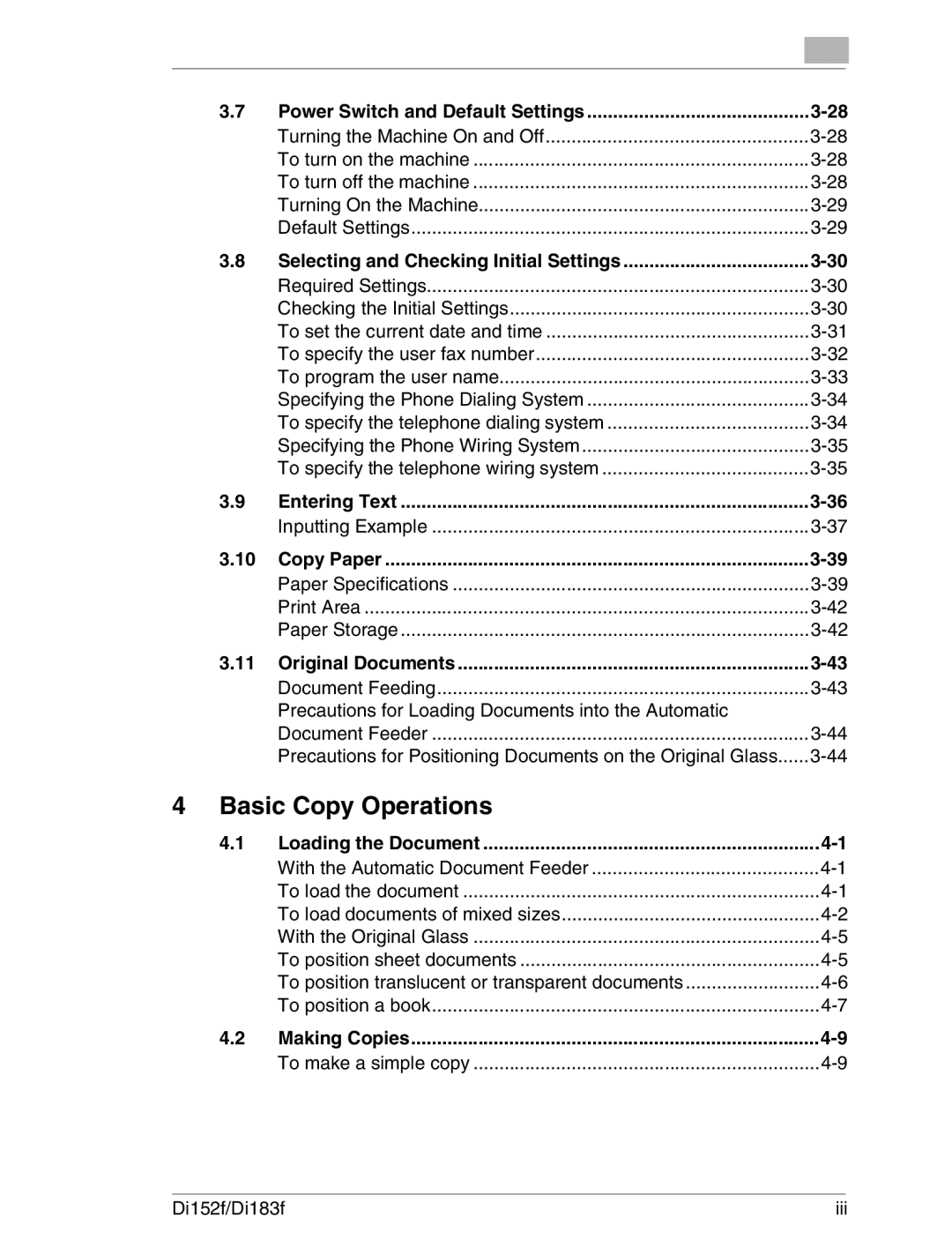 Minolta Di152 183 manual Basic Copy Operations, Precautions for Loading Documents into the Automatic 