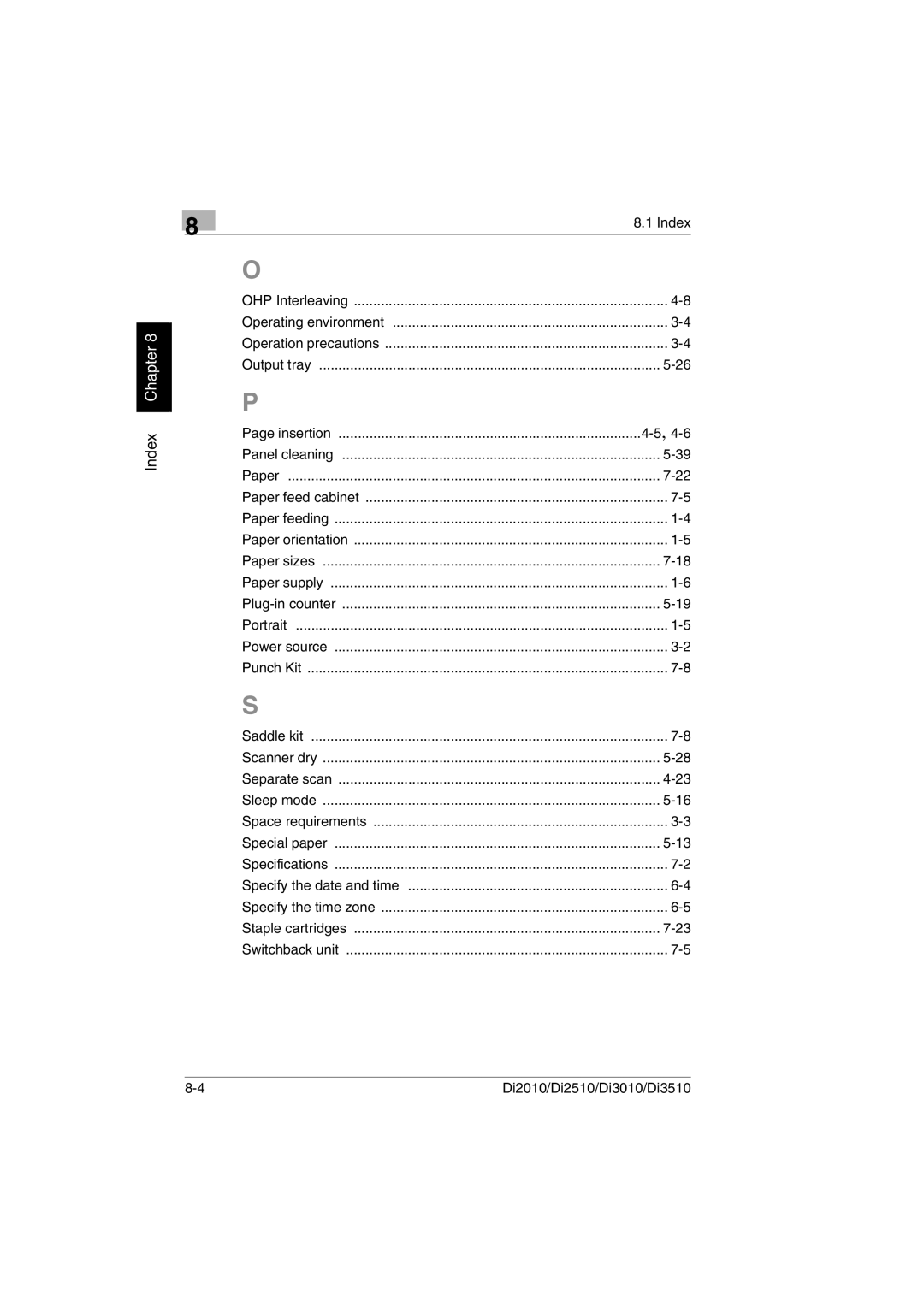 Minolta DI2010, DI2510, DI3010, Di3510 user manual Output tray Insertion 4-6 Panel cleaning Paper 