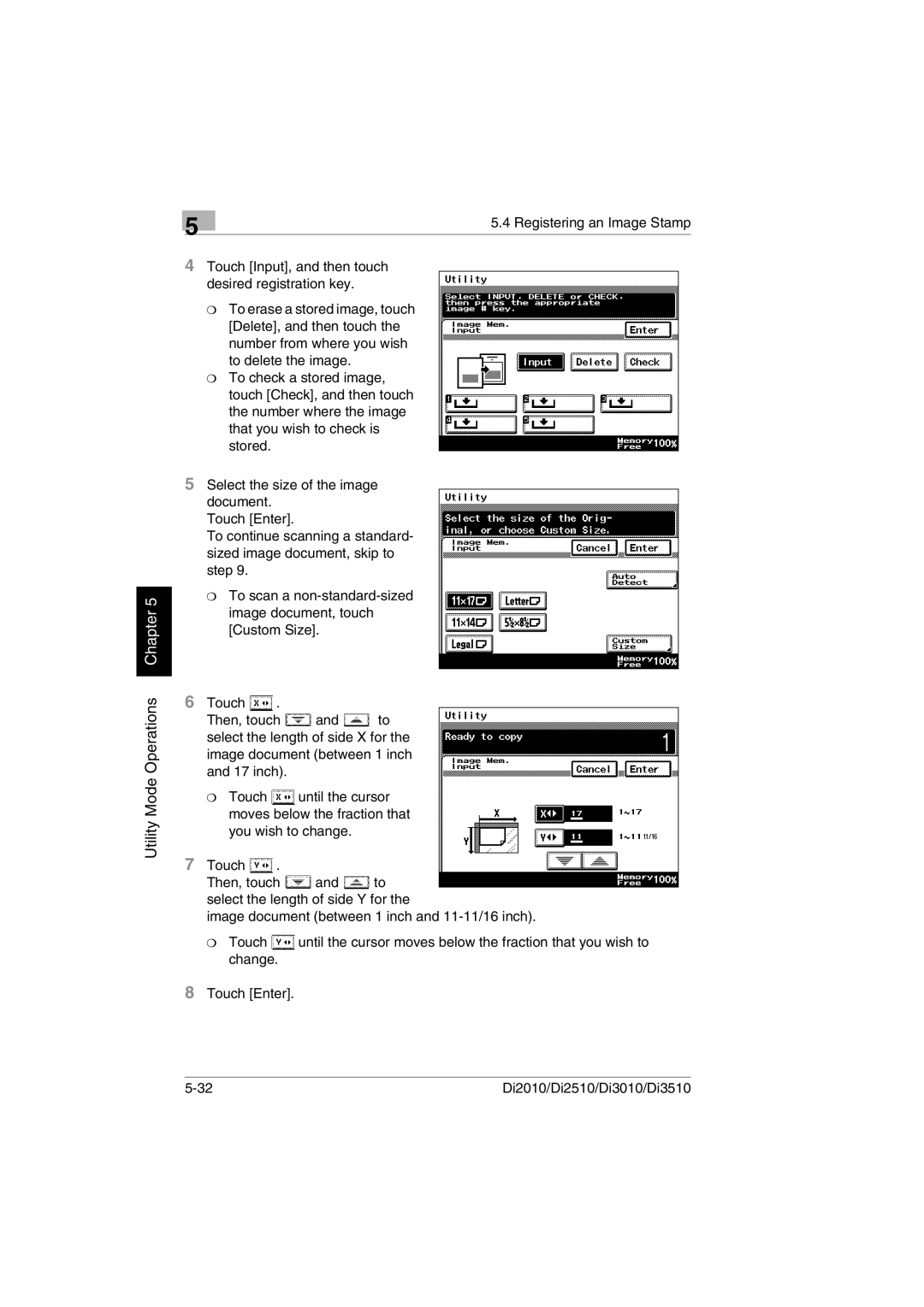 Minolta DI2010, DI2510, DI3010, Di3510 user manual Registering an Image Stamp 