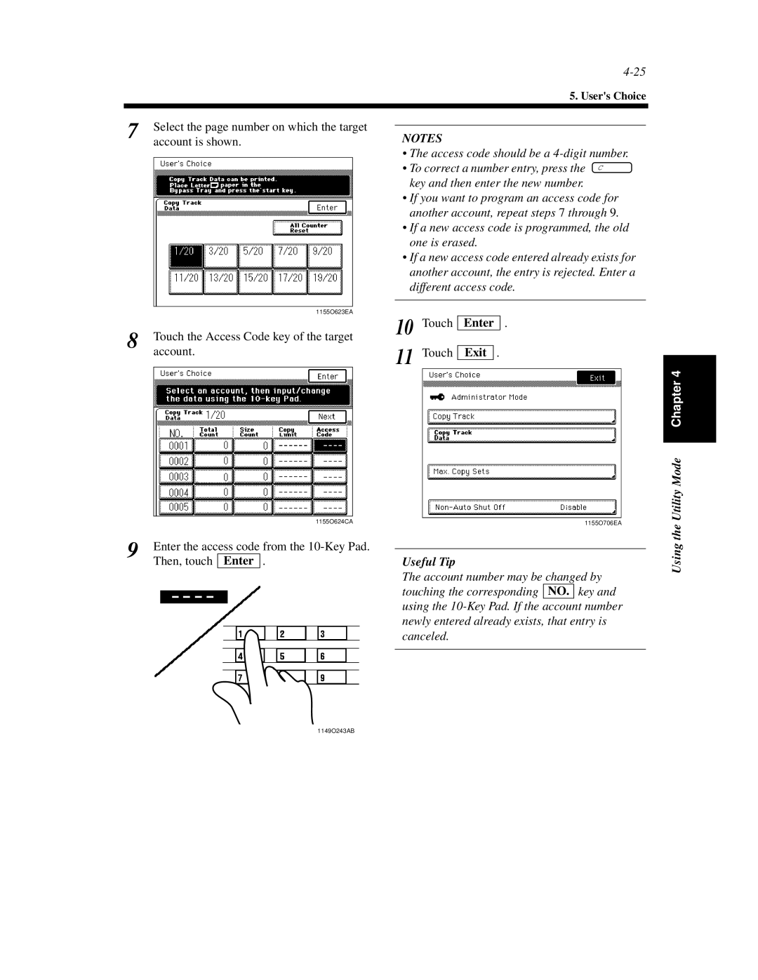 Minolta Di620 manual Select the page number on which the target 