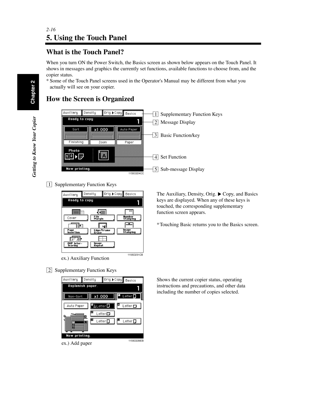 Minolta Di620 manual Using the Touch Panel, What is the Touch Panel?, How the Screen is Organized 