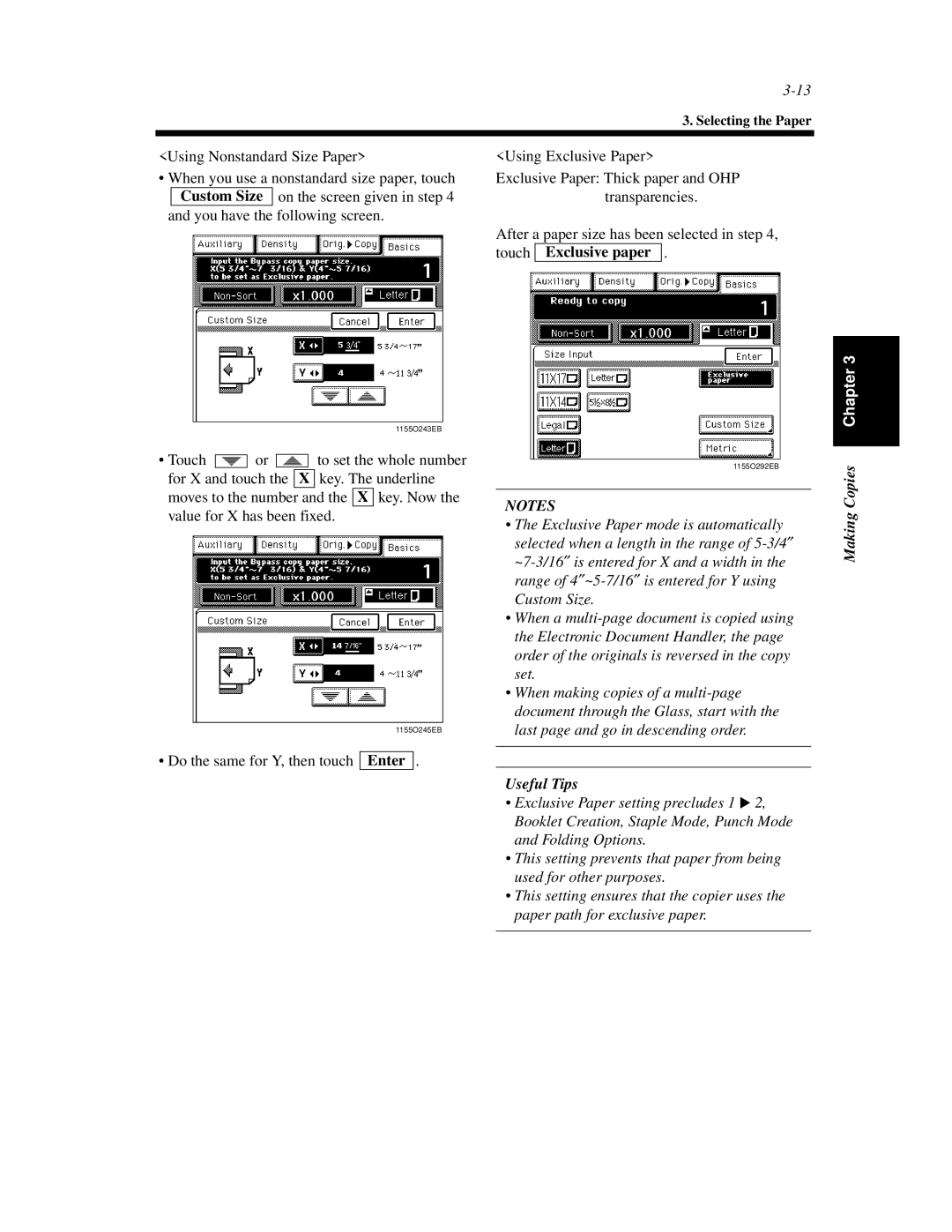 Minolta Di620 manual Using Nonstandard Size Paper Using Exclusive Paper 