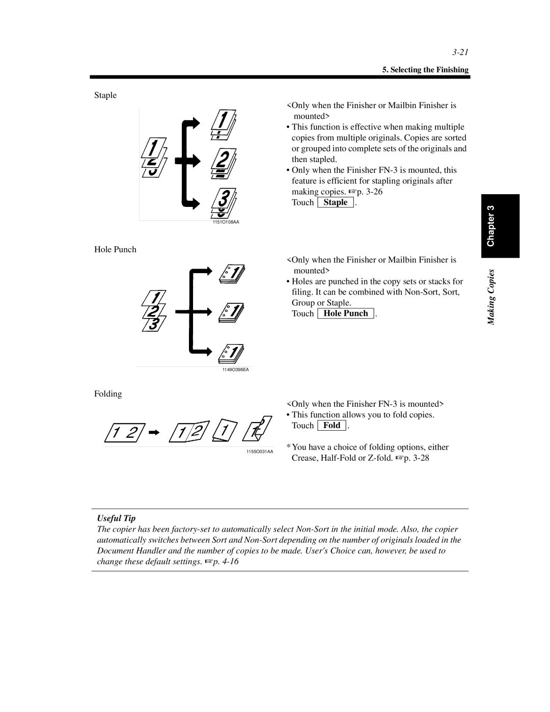 Minolta Di620 manual Touch Hole Punch, Useful Tip 