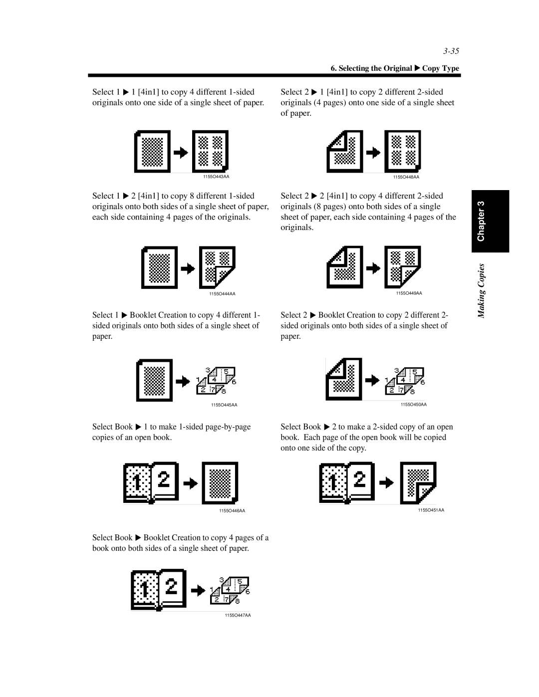 Minolta Di620 manual Select Booklet Creation to copy 4 different 