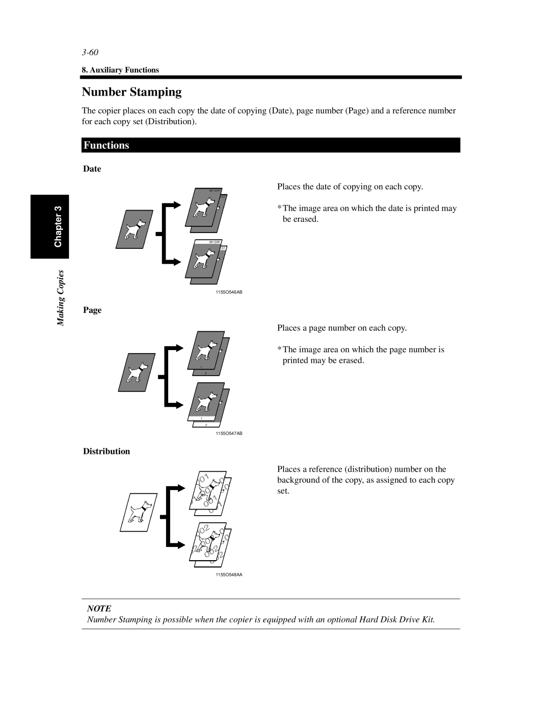 Minolta Di620 manual Number Stamping, Date, Distribution 