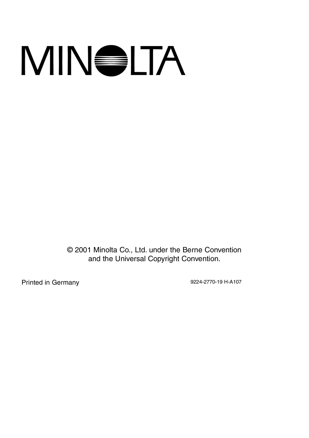 Minolta Dimage S 304 instruction manual 9224-2770-19 H-A107 