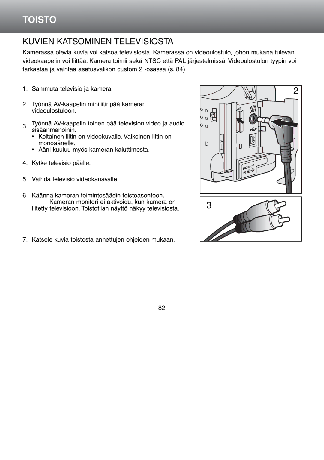 Minolta Dimage S 304 instruction manual Kuvien Katsominen Televisiosta 