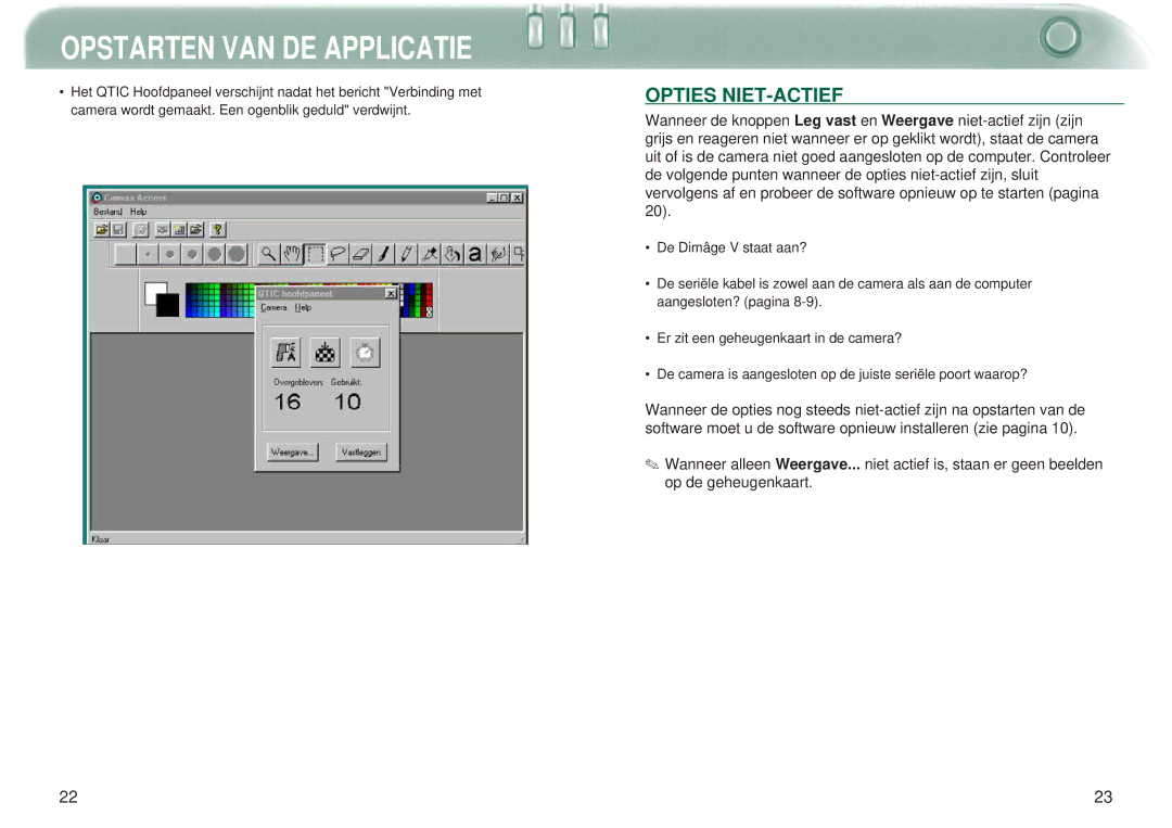 Minolta Dimage V manual Opties NIET-ACTIEF 