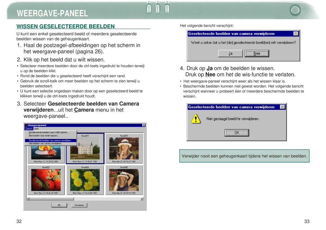 Minolta Dimage V manual Wissen Geselecteerde Beelden 