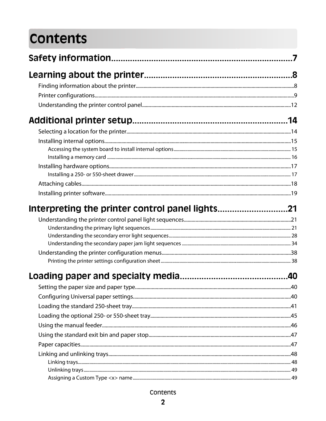 Minolta E260 manual Contents 