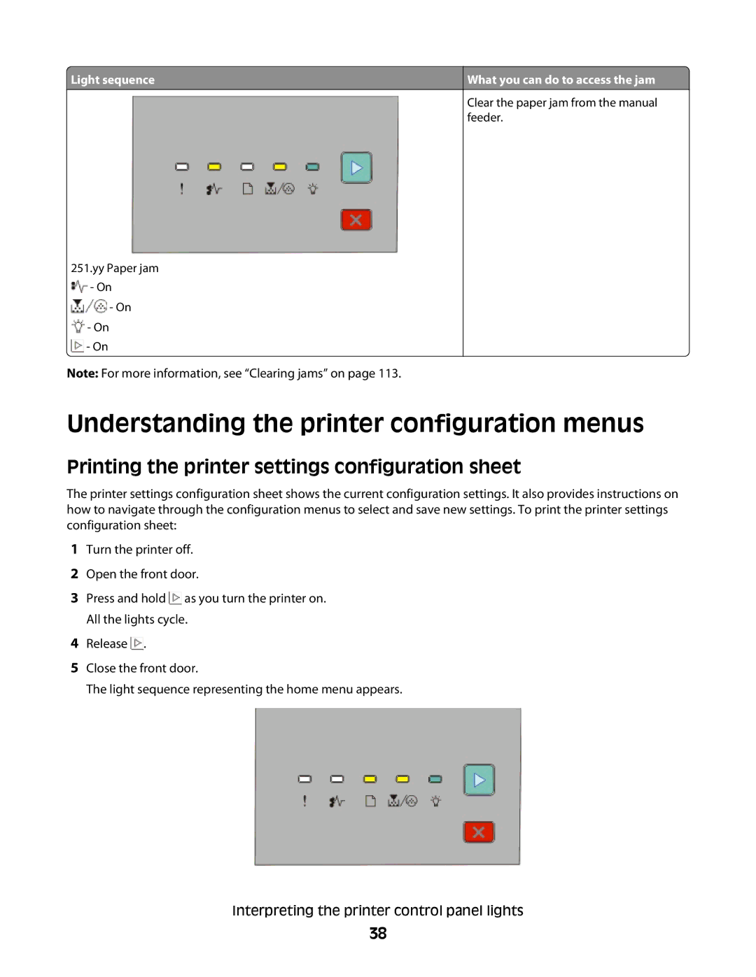 Minolta E260 manual Understanding the printer configuration menus, Printing the printer settings configuration sheet 