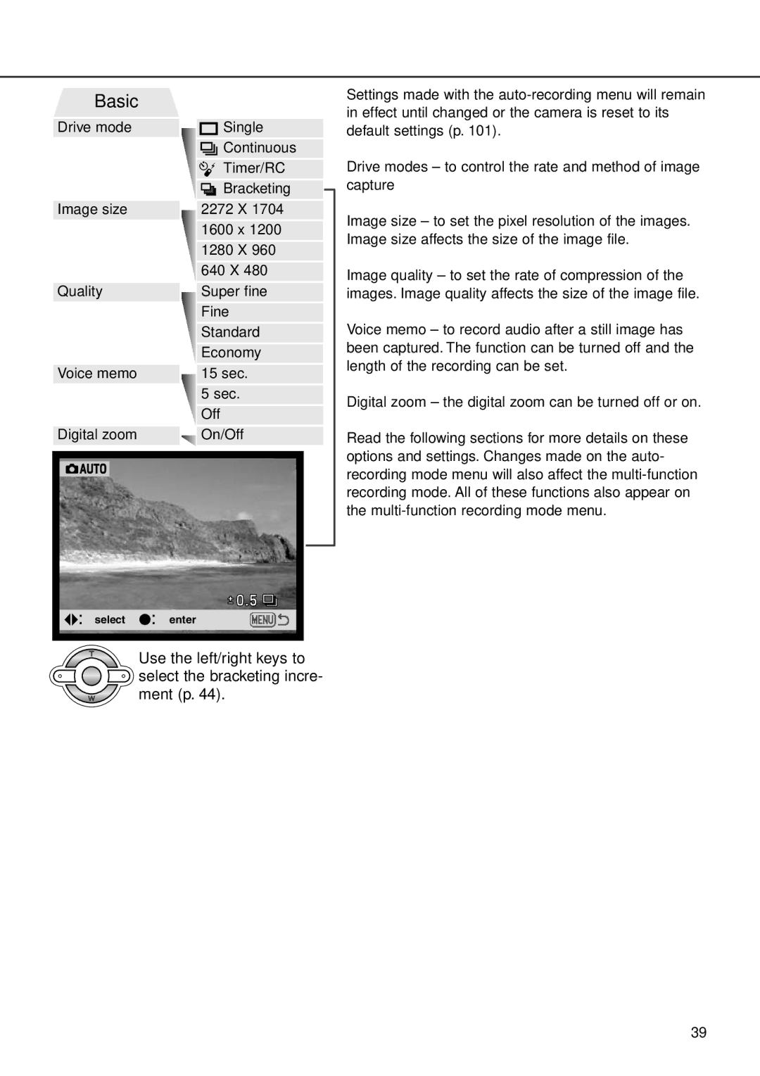 Minolta F100 instruction manual Basic 