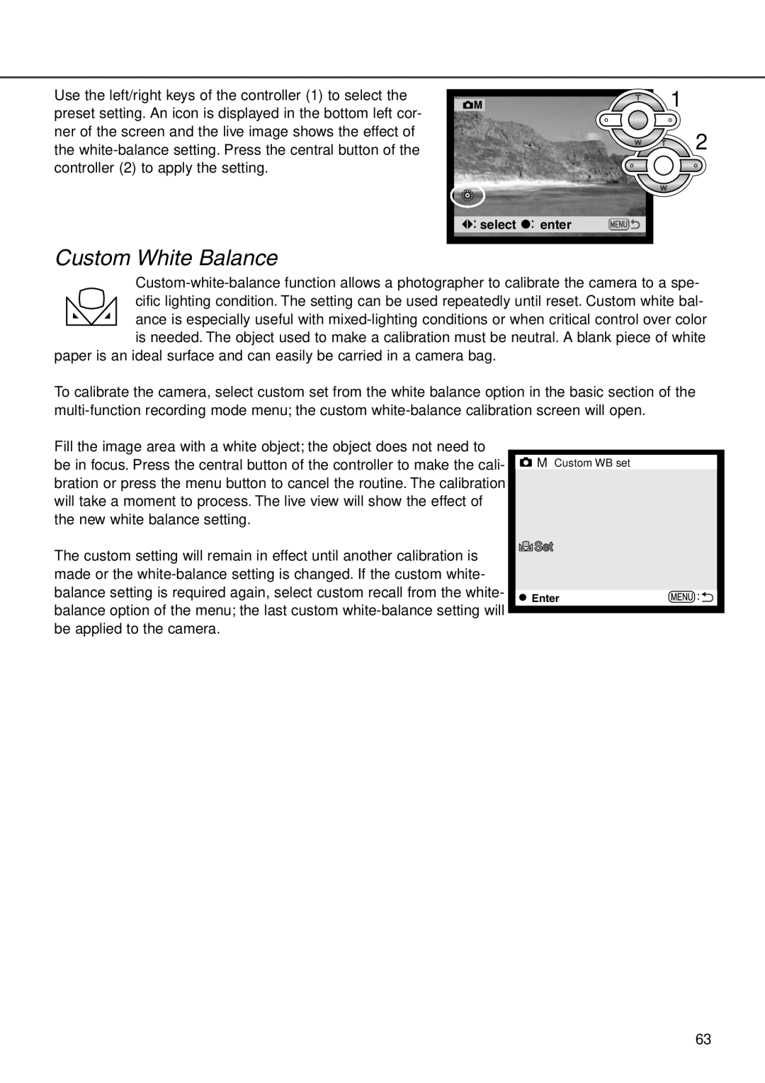 Minolta F100 instruction manual Custom White Balance 