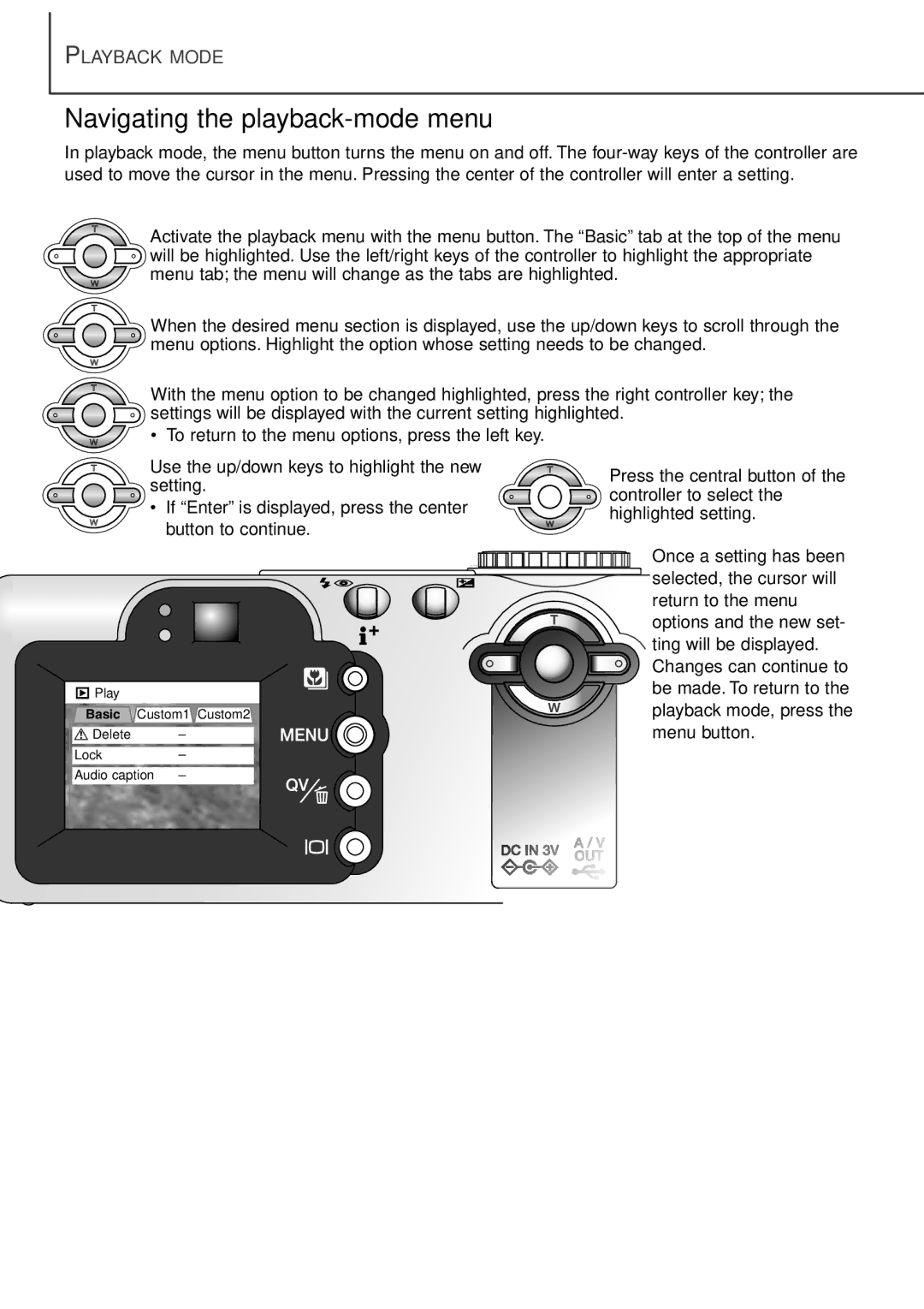 Minolta F100 instruction manual Navigating the playback-mode menu 