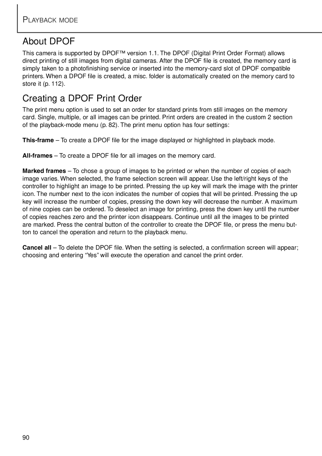 Minolta F100 instruction manual About Dpof, Creating a Dpof Print Order 