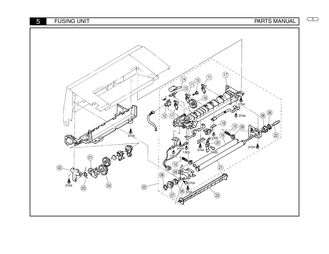 Minolta FAX5600 manual Fusing Unit Parts Manual 