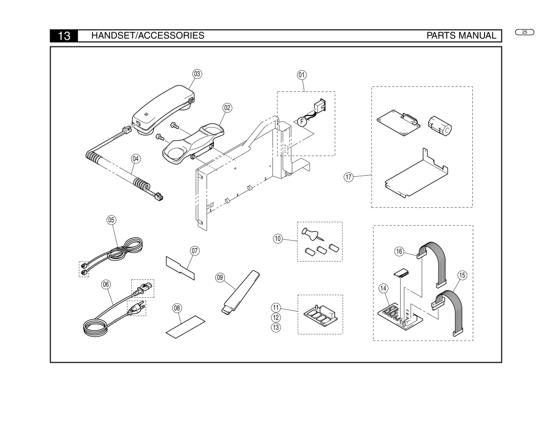 Minolta FAX5600 manual HANDSET/ACCESSORIES Parts Manual 