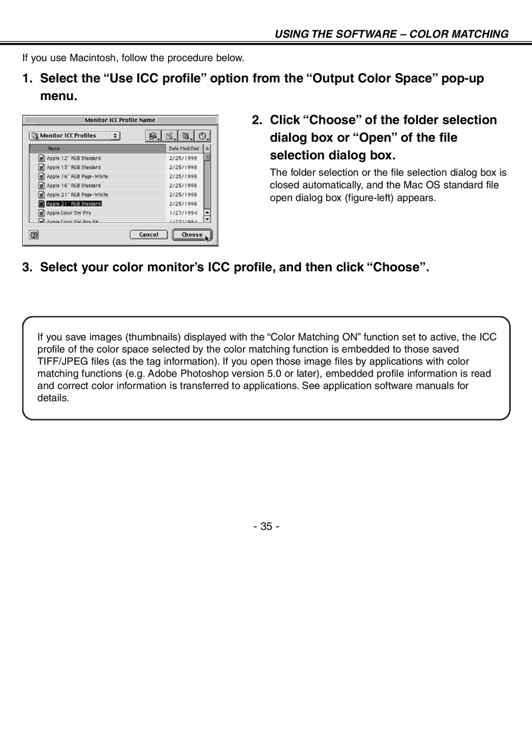 Minolta H-A106 instruction manual If you use Macintosh, follow the procedure below 