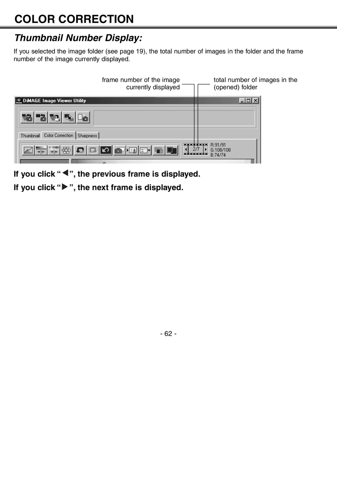 Minolta H-A106 instruction manual Thumbnail Number Display 