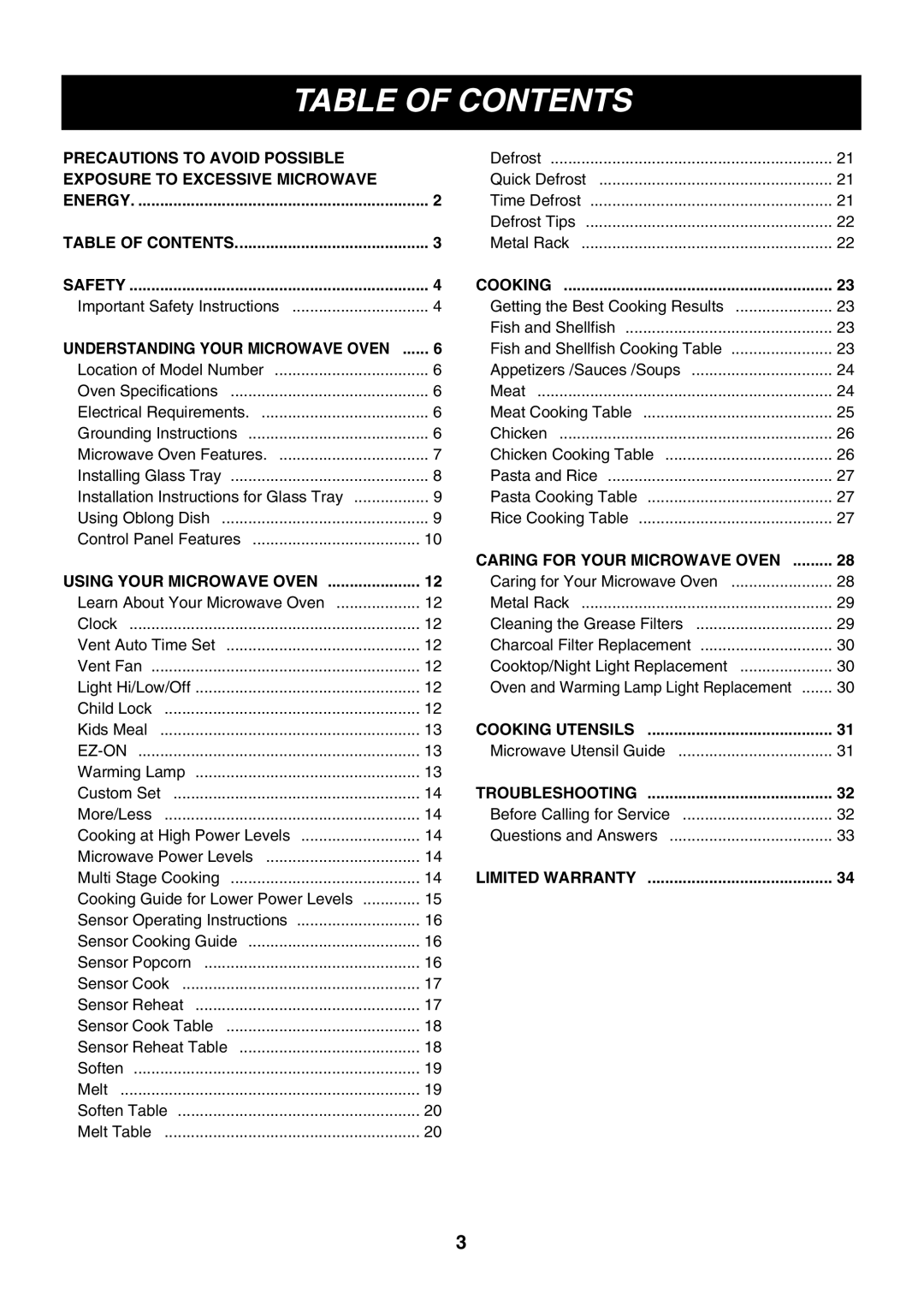 Minolta LMVM2085SB owner manual Table of Contents 