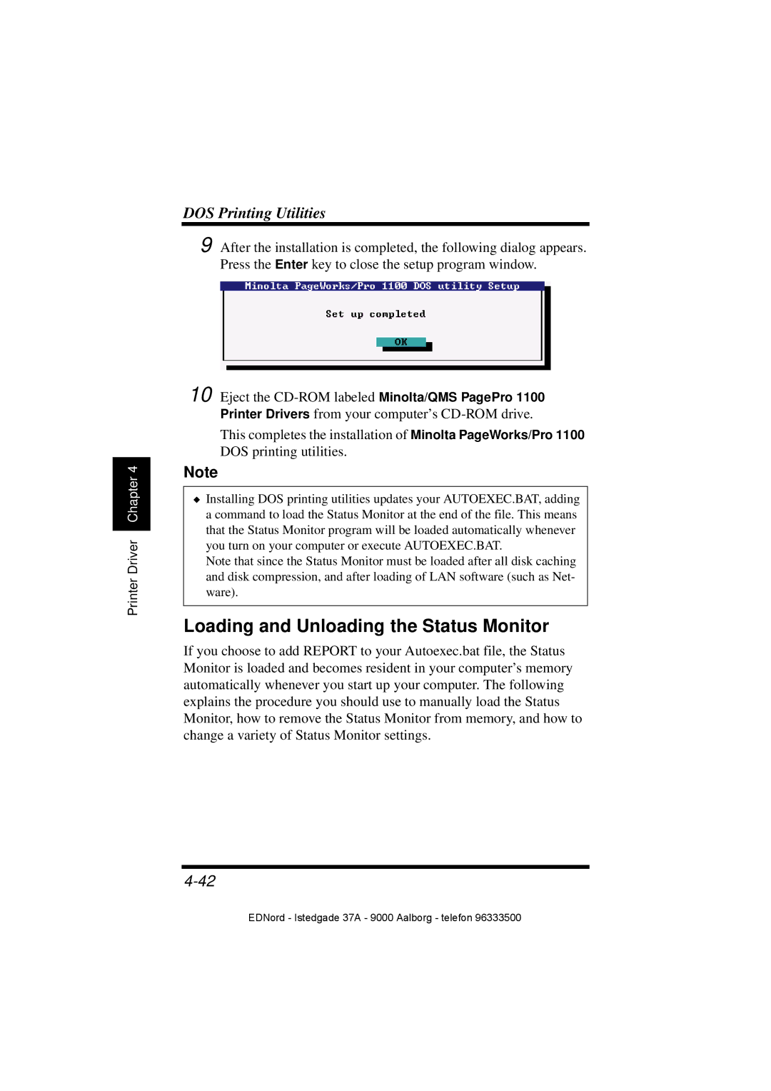 Minolta PagePro 1100 user manual Loading and Unloading the Status Monitor 