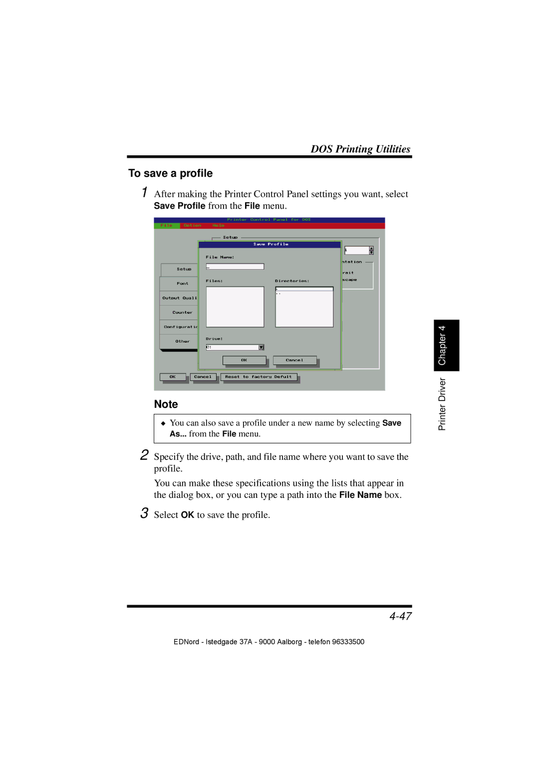 Minolta PagePro 1100 user manual To save a profile, Save Profile from the File menu 