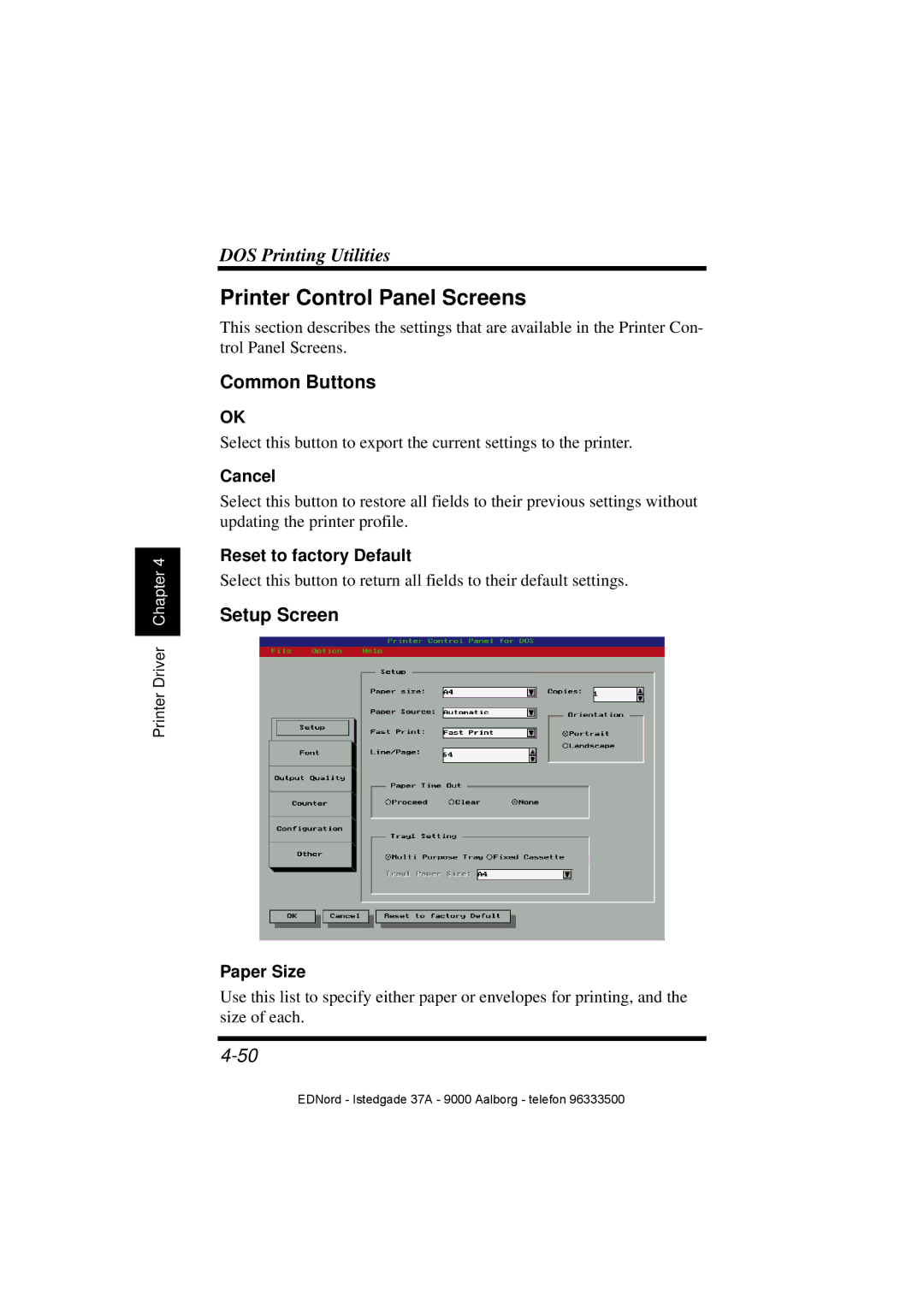 Minolta PagePro 1100 user manual Printer Control Panel Screens, Common Buttons, Setup Screen 