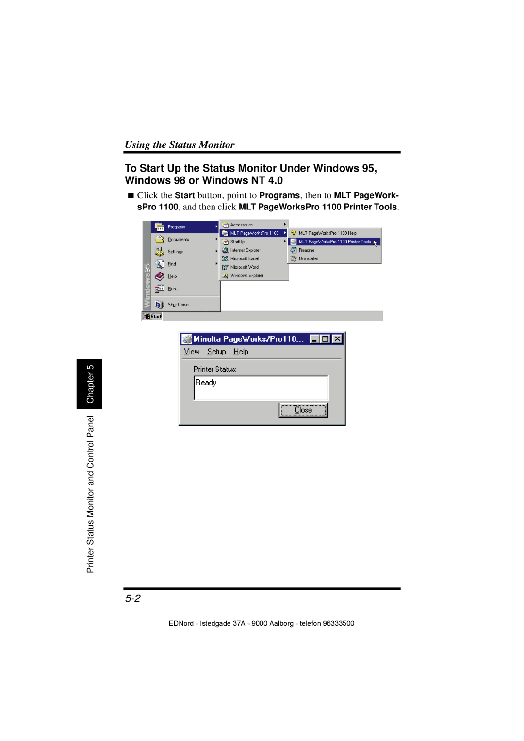 Minolta PagePro 1100 user manual Using the Status Monitor 