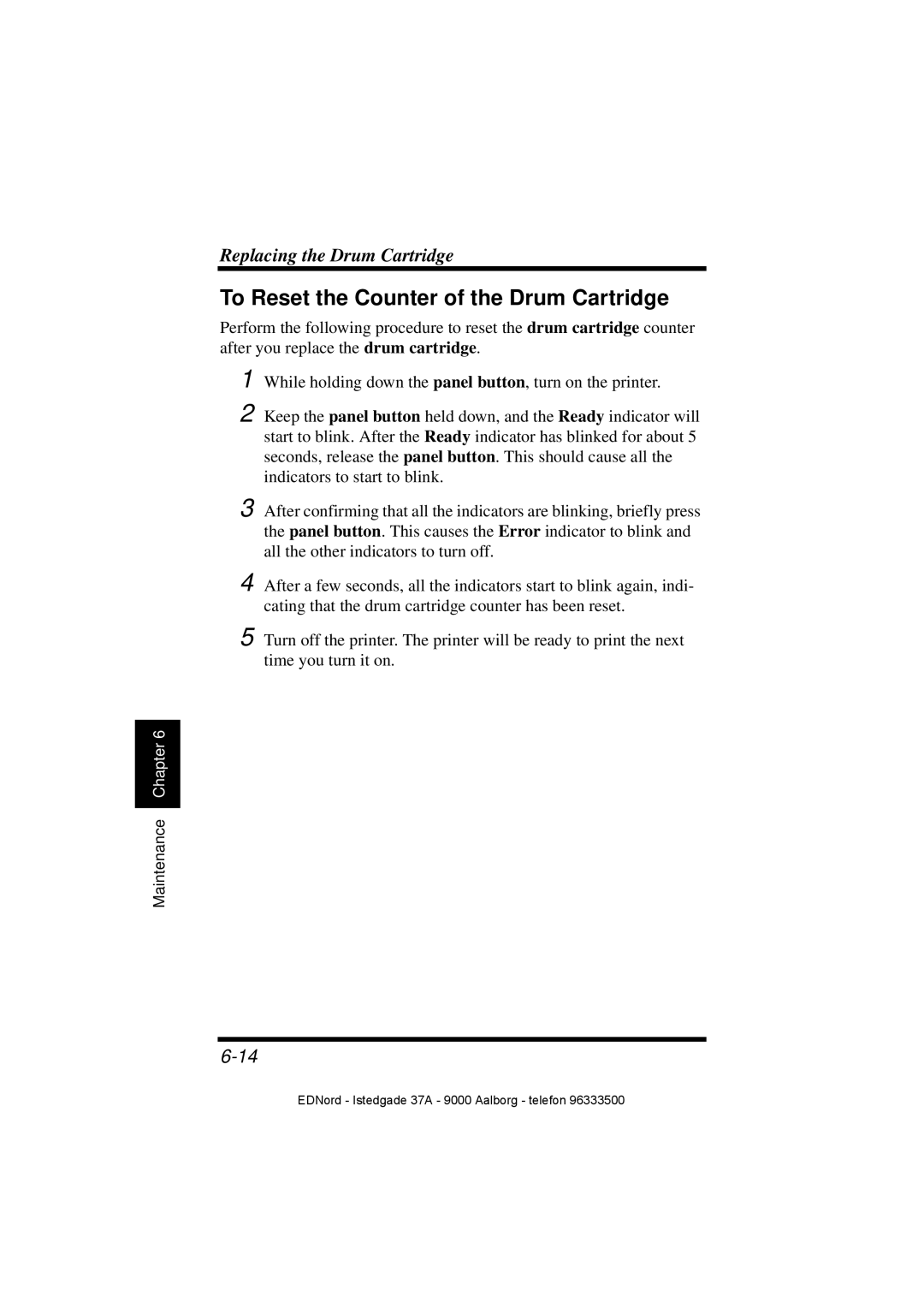 Minolta PagePro 1100 user manual To Reset the Counter of the Drum Cartridge 